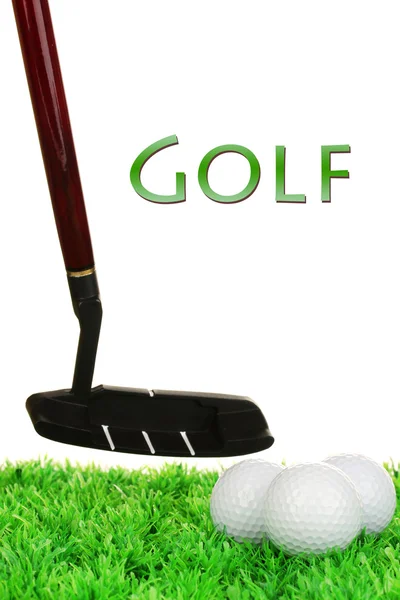 Golf club sul campo da golf isolato sul bianco — Foto Stock