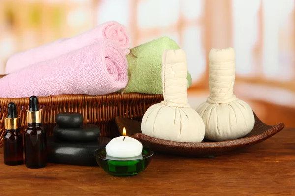 Textile massage spa equipment on room background — Stock Photo, Image