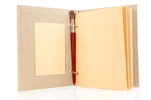 Caderno velho bonito isolado no branco — Fotografia de Stock