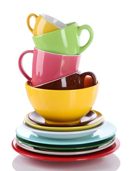 Montagna piatti colorati isolati su bianco — Foto Stock