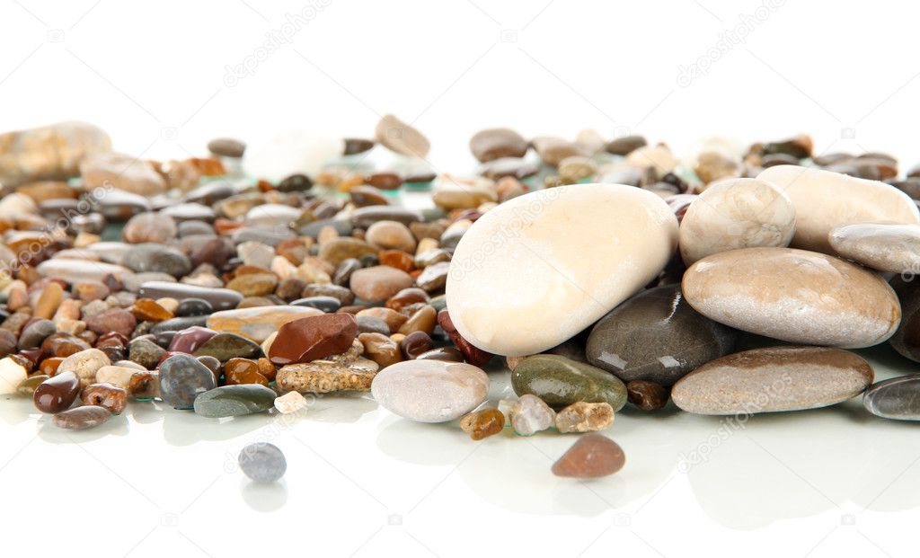 Sea stones isolated on white