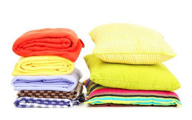 parlak yastık ve kareli, üzerinde beyaz izole