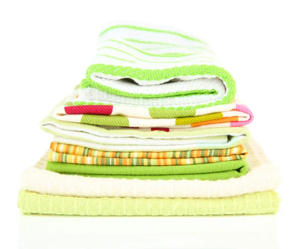 Kitchen towels isolated on white — Stock Photo, Image