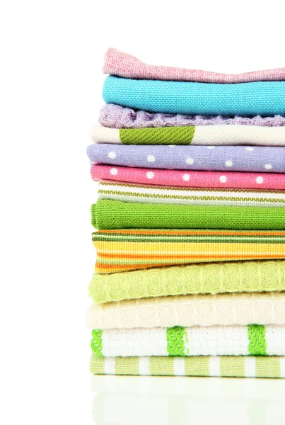 Kitchen towels isolated on white — Stock Photo, Image