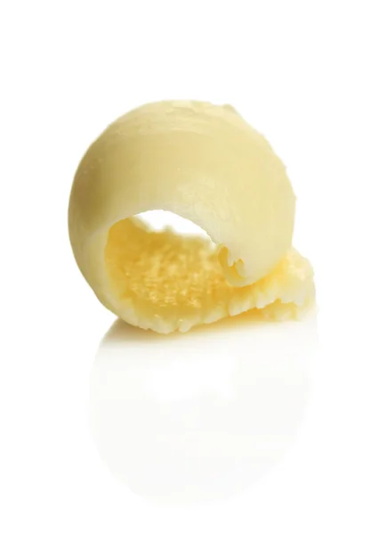 白で隔離され、カールのバター — ストック写真