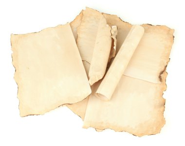 eski bir kağıt üzerinde beyaz izole