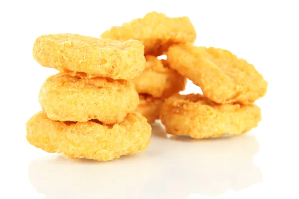 Nuggets de frango frito isolado em branco — Fotografia de Stock