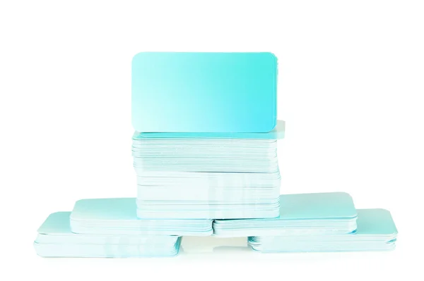 Stack of business cards, isolated on white — Stock Photo, Image