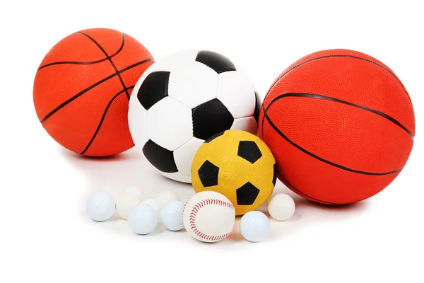 Verschillende ballen, geïsoleerd op wit — Stockfoto