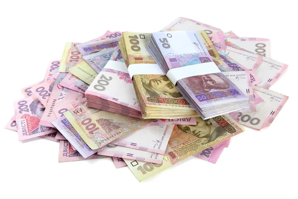 Çok beyaz izole Ukraynalı para — Stok fotoğraf