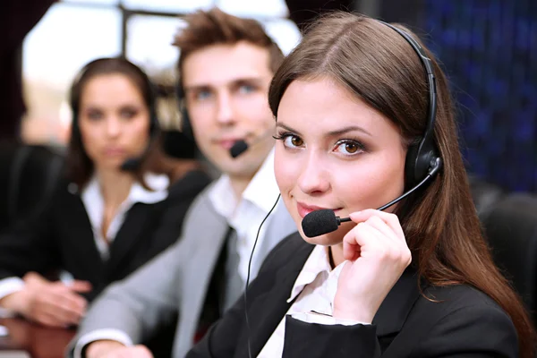 Callcenter operatörer på wor — Stockfoto