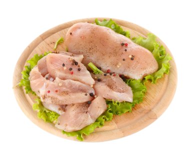 gemide izole üzerinde beyaz tavuk eti