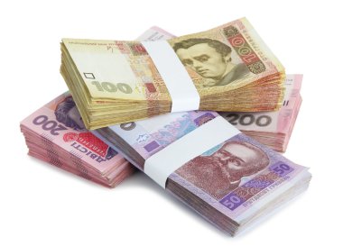çok beyaz izole Ukraynalı para