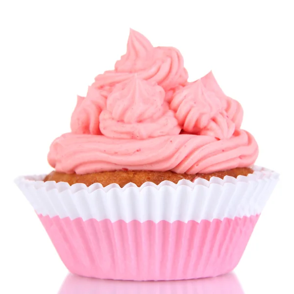 Delicioso belo cupcake isolado em branco — Fotografia de Stock