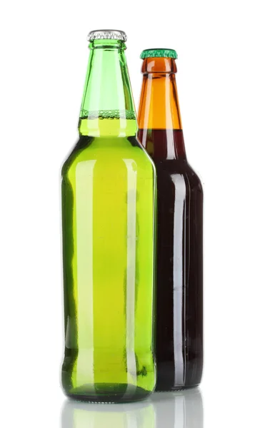 Bottles of beer isolated on white — Stock Photo, Image