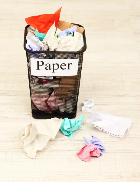 Bucket for waste sorting on room background — Stock Photo, Image