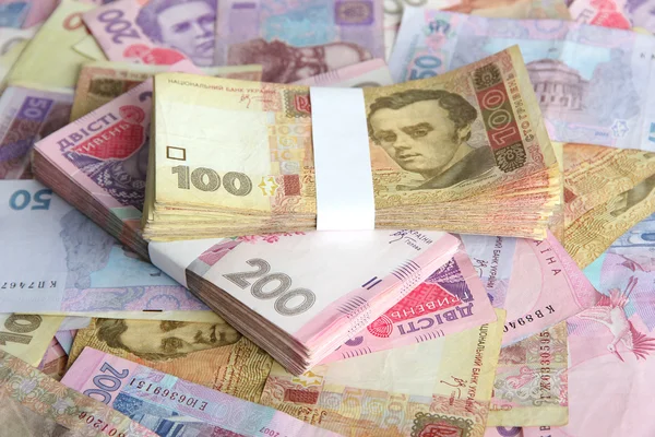 Haufen ukrainischen Geldes — Stockfoto