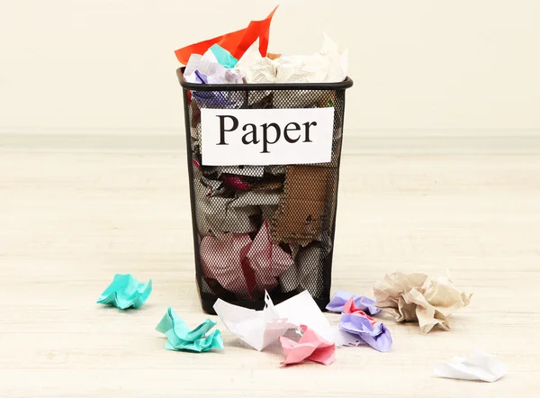 Bucket for waste sorting on room background — Stock Photo, Image