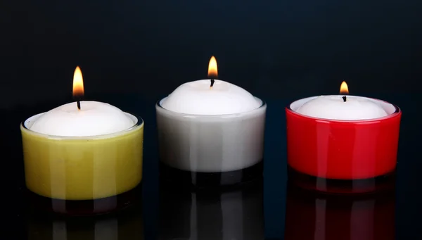 Candles isolated on black — Stock Photo, Image