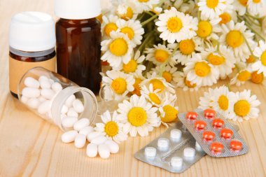 Tıp papatya çiçeği ahşap tablo