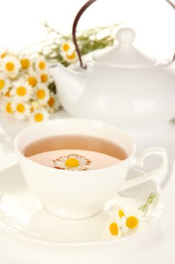 bitkisel çay camomiles ile yakın çekim