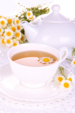 bitkisel çay camomiles ile yakın çekim