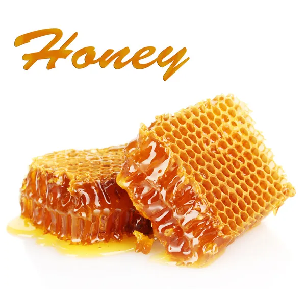 Sweet honeycombs isolated on white — Stock Photo, Image
