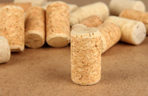 Wine corks on wooden background — Stock Photo, Image