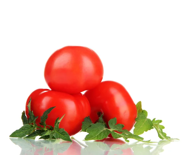 Tomates maduros isolados em branco — Fotografia de Stock