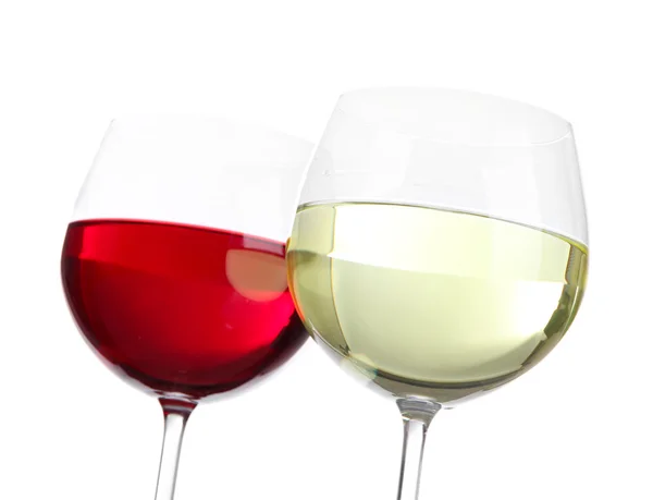 Glasses of wine close-up isolated on white — Stock Photo, Image