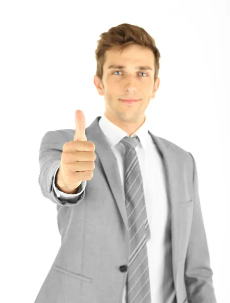 Retrato de joven empresario, aislado sobre blanco — Foto de Stock