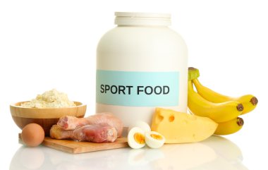 jar gıda üzerine beyaz izole protein ve protein tozu