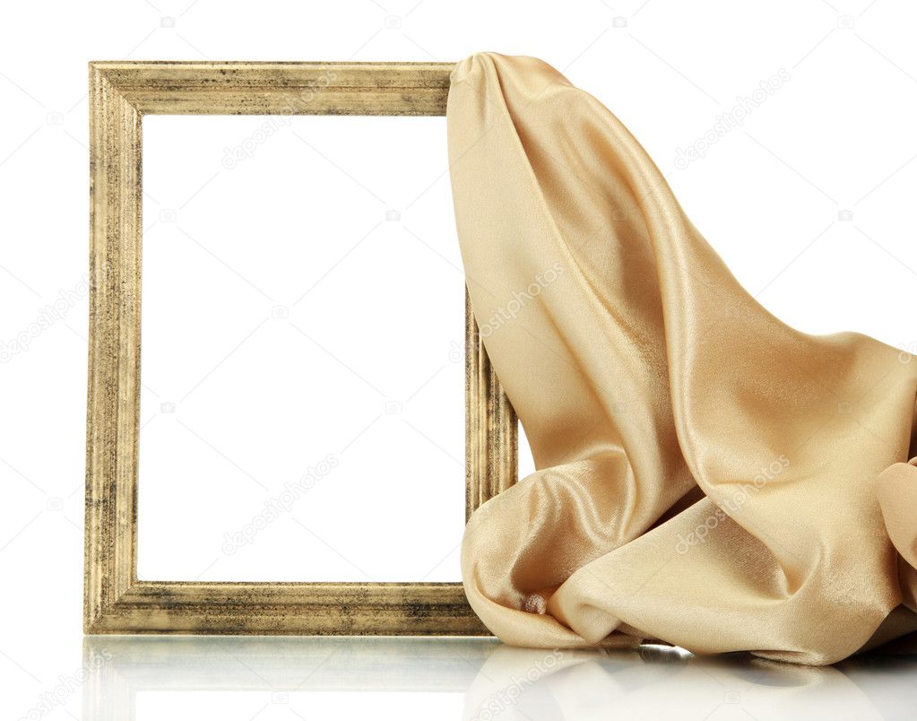 empty frame with silk, isolated on white