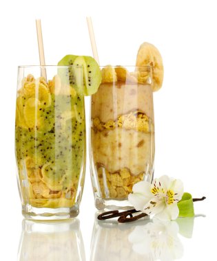 beyaz izole lezzetli meyve smoothies