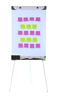 flipchart üzerinde beyaz izole