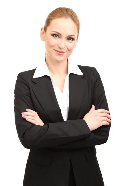 Retrato de mujer profesora, aislada en blanco —  Fotos de Stock