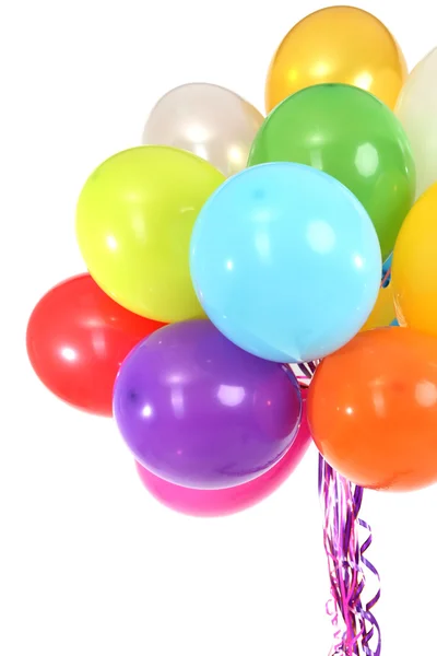 Muchos globos brillantes aislados en blanco — Foto de Stock