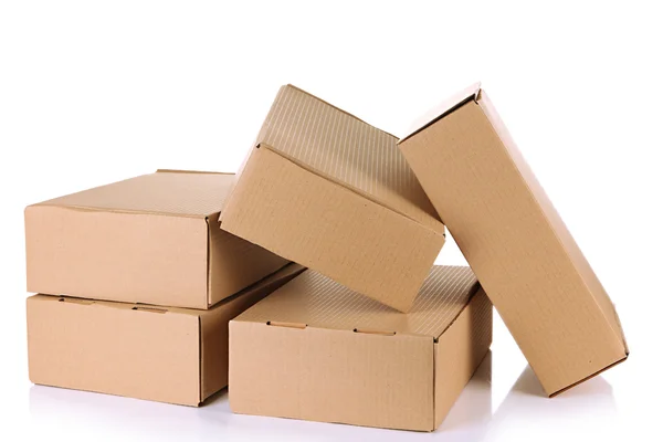Cajas de paquetes, aisladas en blanco — Foto de Stock