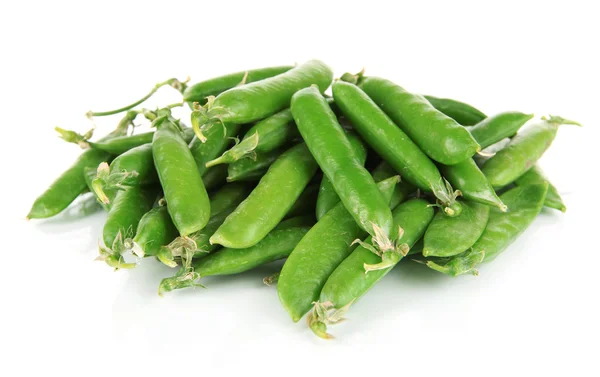 Sweet green peas isolated on white — Stock Photo, Image