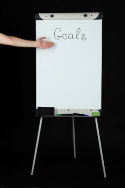Flipchart siyah arka plan üzerine