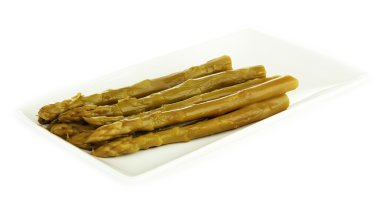 kuşkonmaz tabakta üzerine beyaz izole