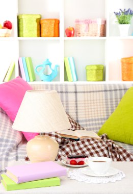 Şık modern oturma odası üzerinde kapat