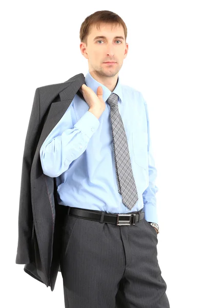 Young businessman isolated on whit — Stock Photo, Image