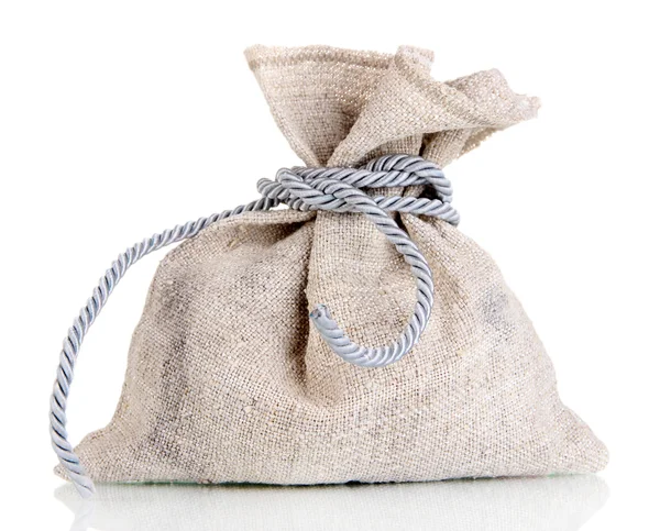 Small sack, isolated on white — Stock Photo, Image