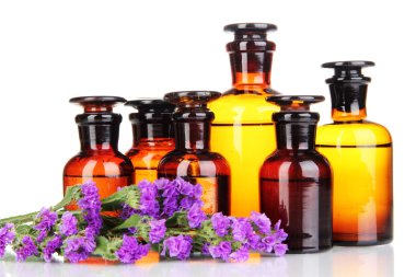 ilaç şişeleri üzerinde beyaz izole