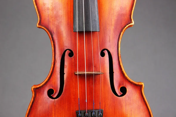 Klasszikus hegedű a szürke háttér — Stock Fotó