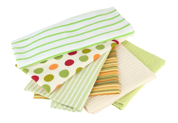 Kitchen towels isolated on white — Stock Photo, Image