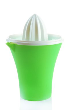 beyaz izole yeşil plastik narenciye sıkacağı