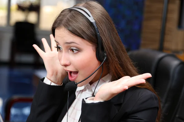 Operador de centro de llamadas en Wor — Foto de Stock