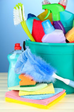 demet renk arka plan üzerinde temizlik maddeleri